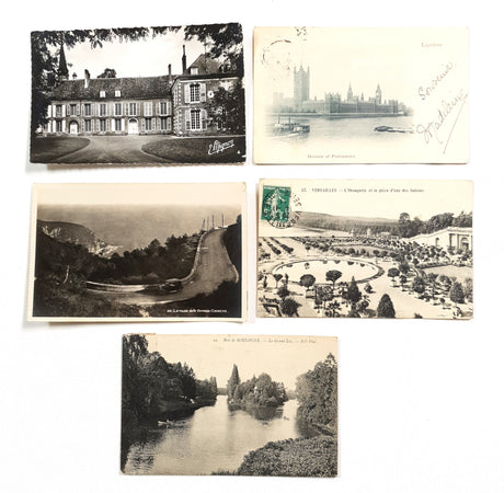 Authentic Vintage/Antique French Postcard - Set of 5 - LF