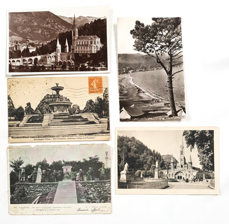 Authentic Vintage/Antique French Postcard - Set of 5 - LJ