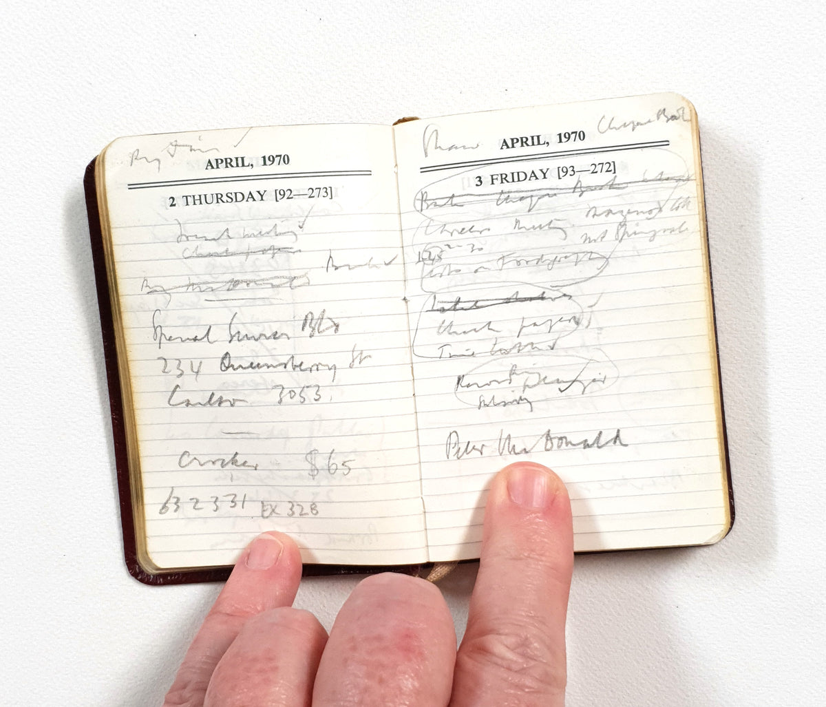 1970 Handwritten Pocket Diary - LP