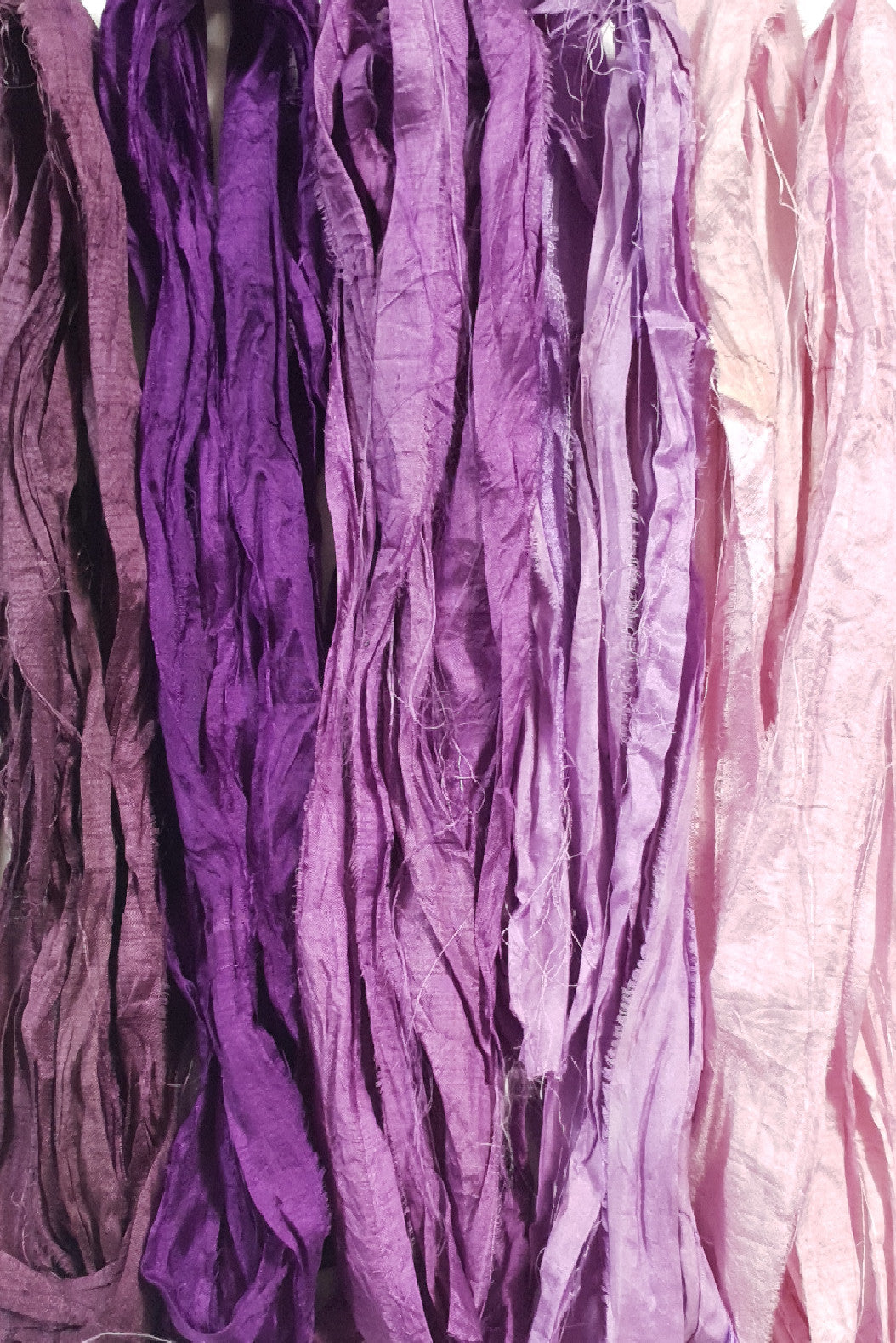 Reclaimed Sari Silk Ribbon - Lavender Fields