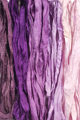 Reclaimed Sari Silk Ribbon - Lavender Fields