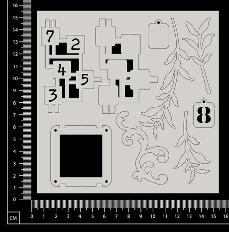 Layered Embellishment Set - A - White Chipboard