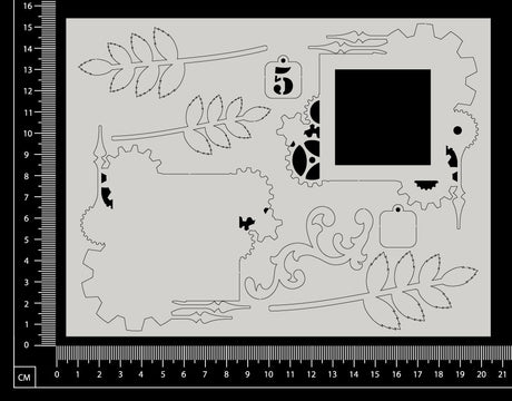 Layered Embellishment Set - C - White Chipboard