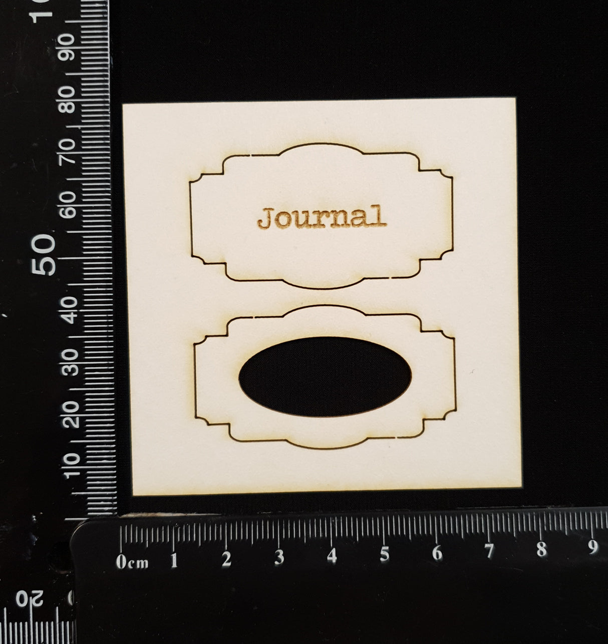 Layered Journal Plate - D - White Chipboard