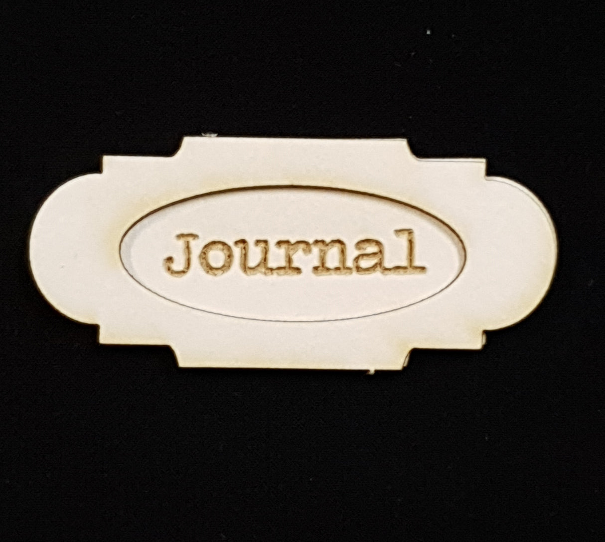 Layered Journal Plate - E - White Chipboard