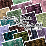 Layering Labels - Set Three - French Labels - Dark Edition - DI-10288 - Digital Download