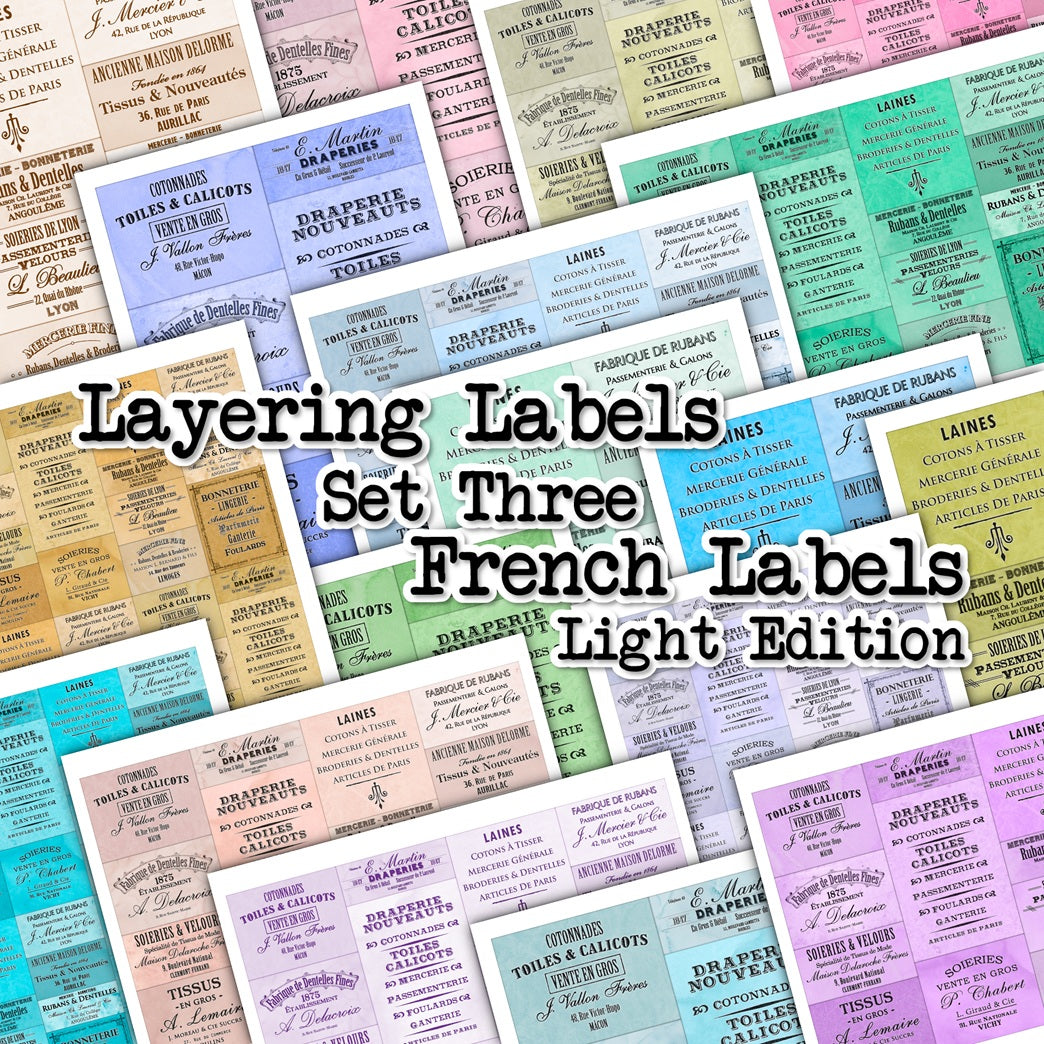 Layering Labels - Set Three - French Labels - Light Edition - DI-10287 - Digital Download