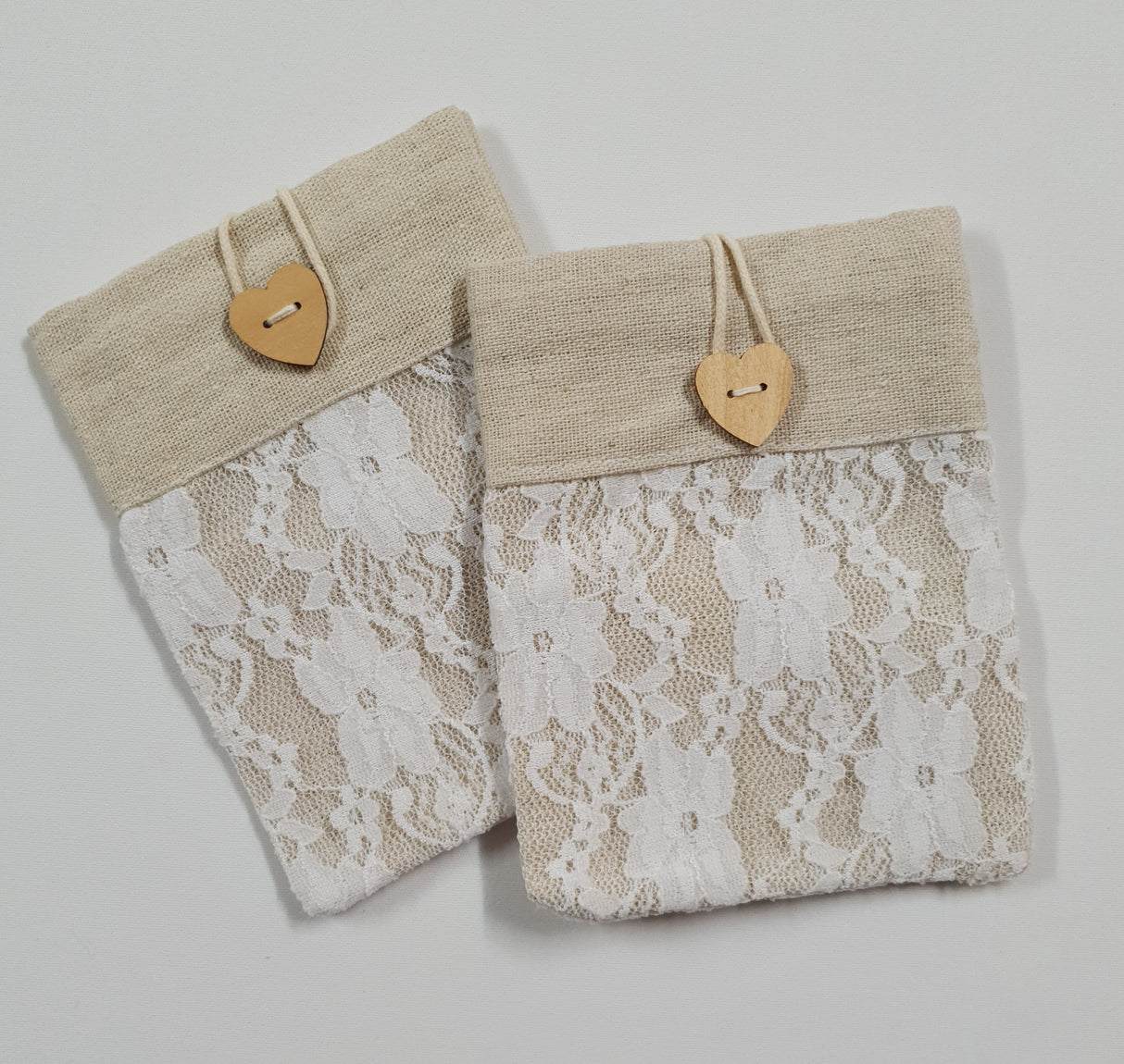 Linen & Lace Pouch - Set of 2