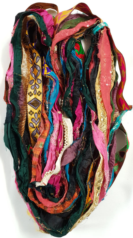 Reclaimed Sari Ribbon Hank - Unique - MF