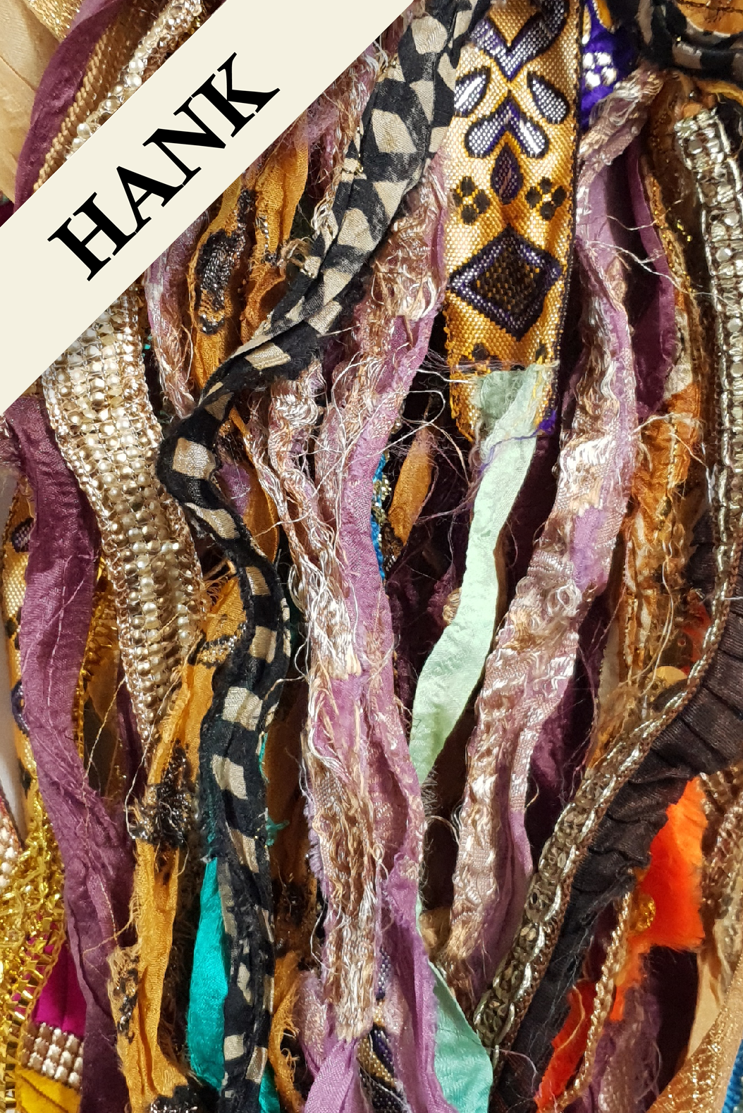 Reclaimed Sari Ribbon Hank - Unique - MG