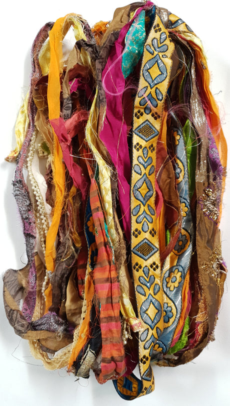 Reclaimed Sari Ribbon Hank - Unique - MH