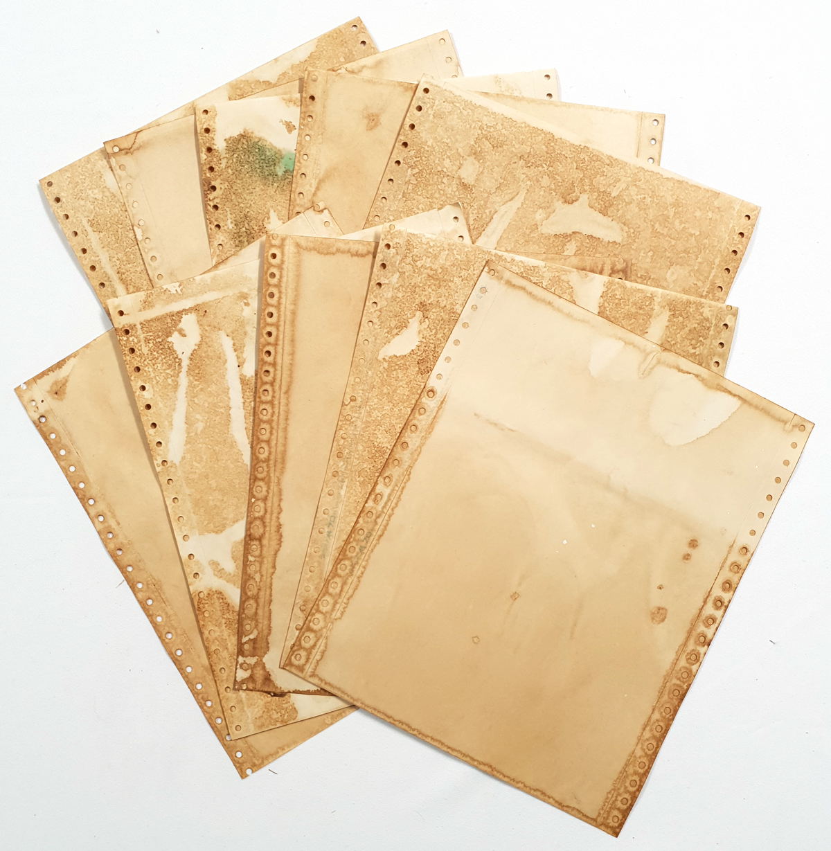 Hand Dyed Vintage Continuous Computer Paper – 10 Piece Pack - MQ
