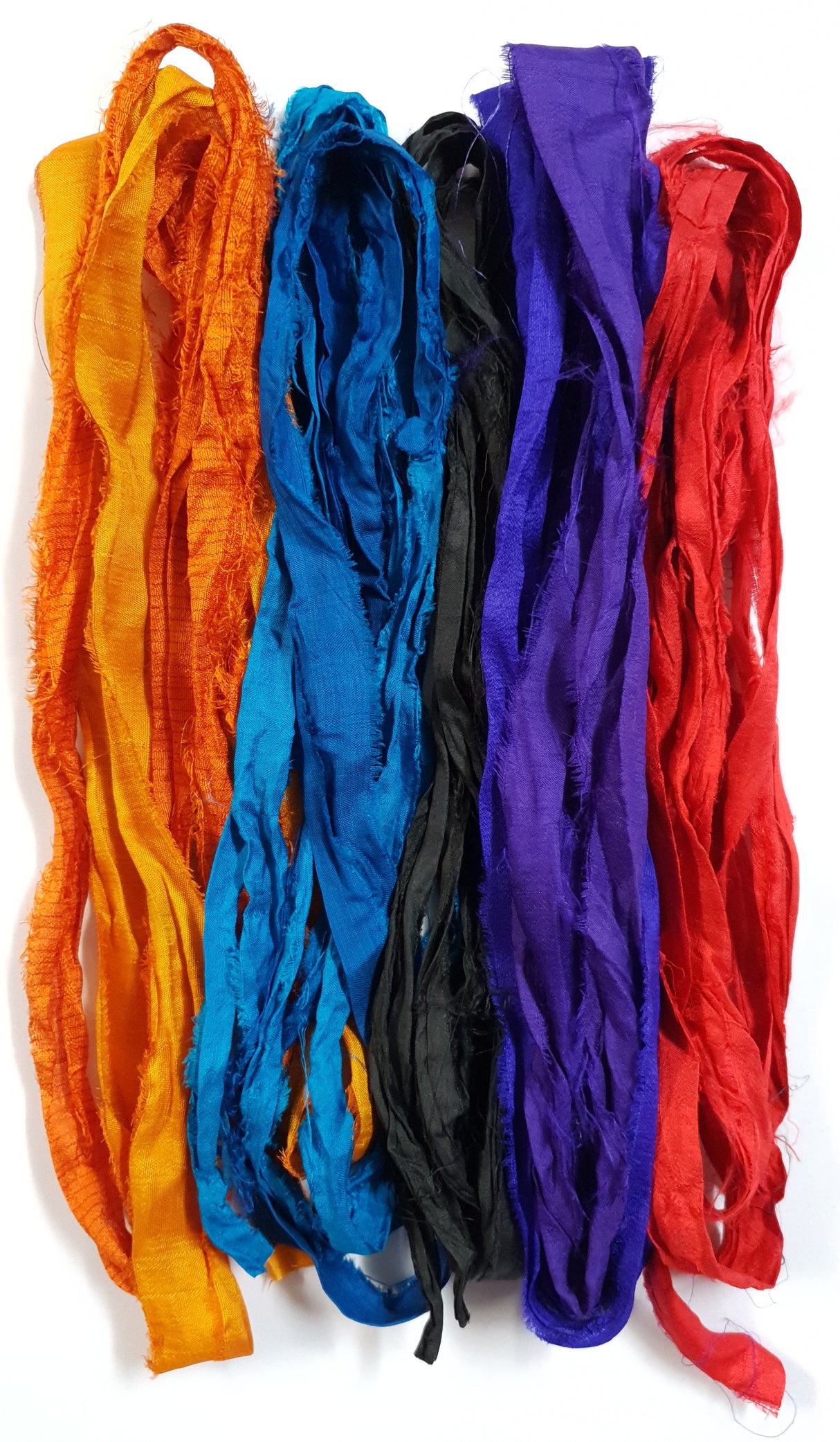 Reclaimed Sari Silk Ribbon - Mardigras