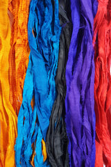 Reclaimed Sari Silk Ribbon - Mardigras