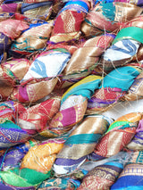 Reclaimed Sari Silk Ribbon - Metallic Border Ribbons - Picked at Random
