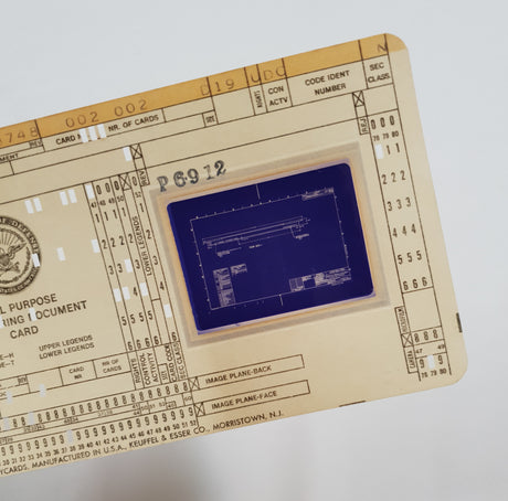 Vintage Microfilm Punch Card - Manilla - Single