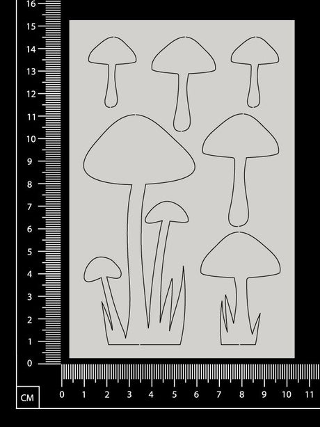 Mushrooms - C - White Chipboard