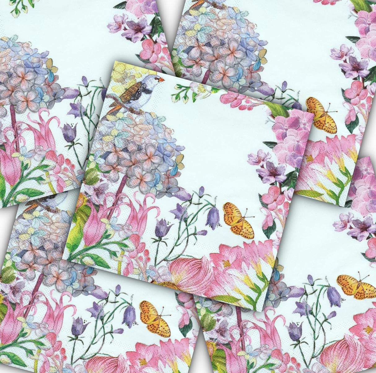 Decoupage Napkin - Flower Garden - (DN-8024) - Set of 5