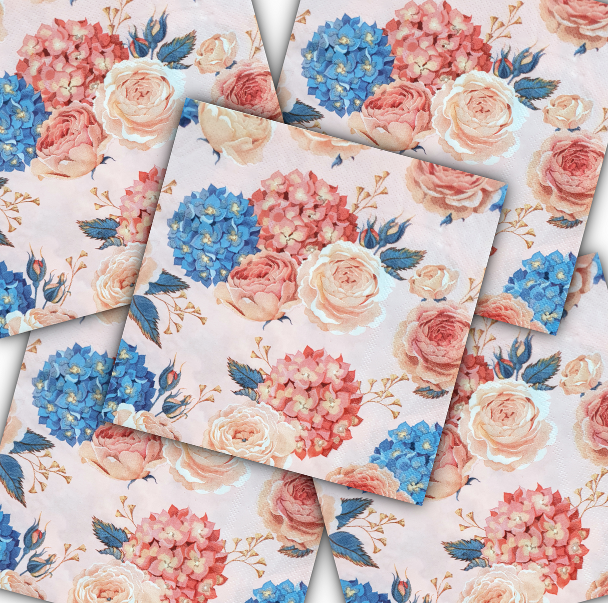 Decoupage Napkin - Flowers - (DN-8050) - Set of 5