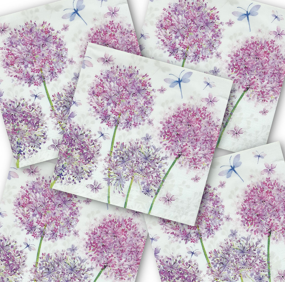 Decoupage Napkin - (DN-8166) - Aquarell Dandelion - Set of 5