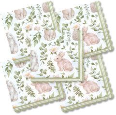 Decoupage Napkin - (DN-8194) - Spring Bunny - Cocktail - Set of 5
