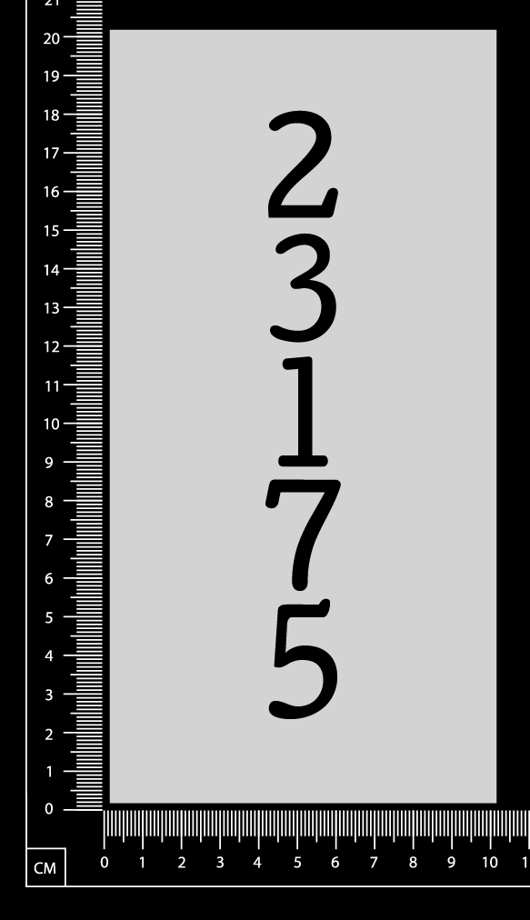 Numbers  Row - Stencil - 100mm x 200mm