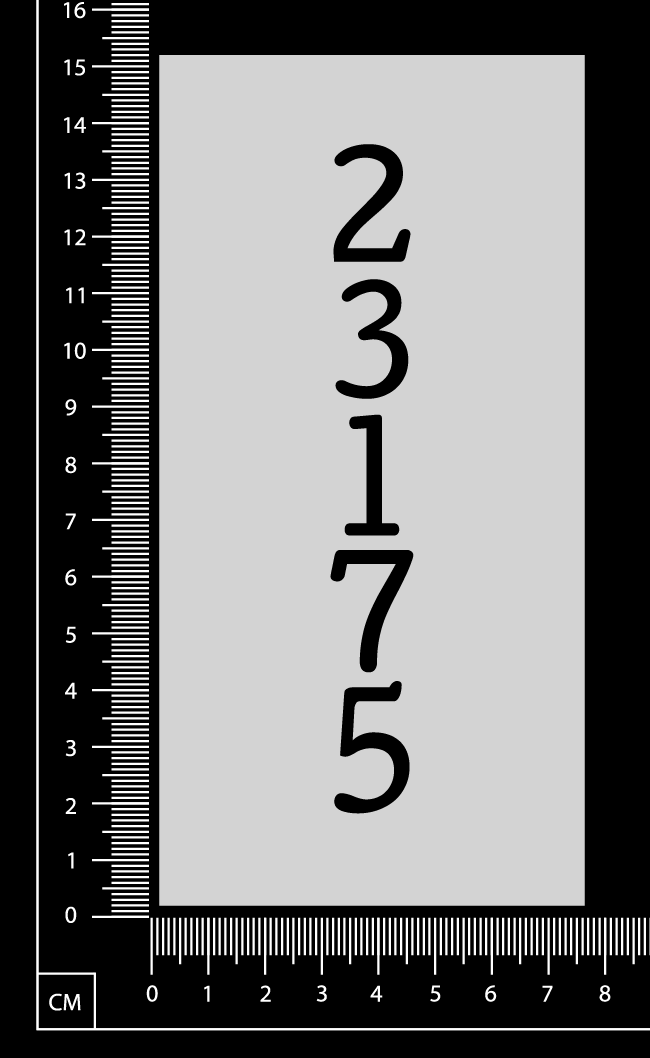 Numbers  Row - Stencil - 75mm x 150mm