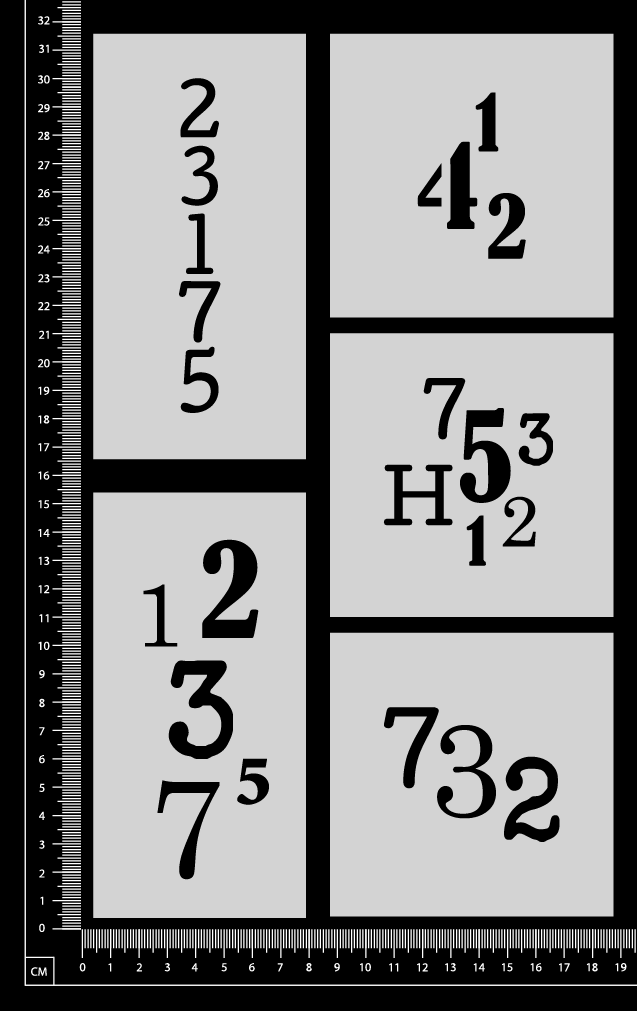Numerous Numerals - Stencils set - Set of 5