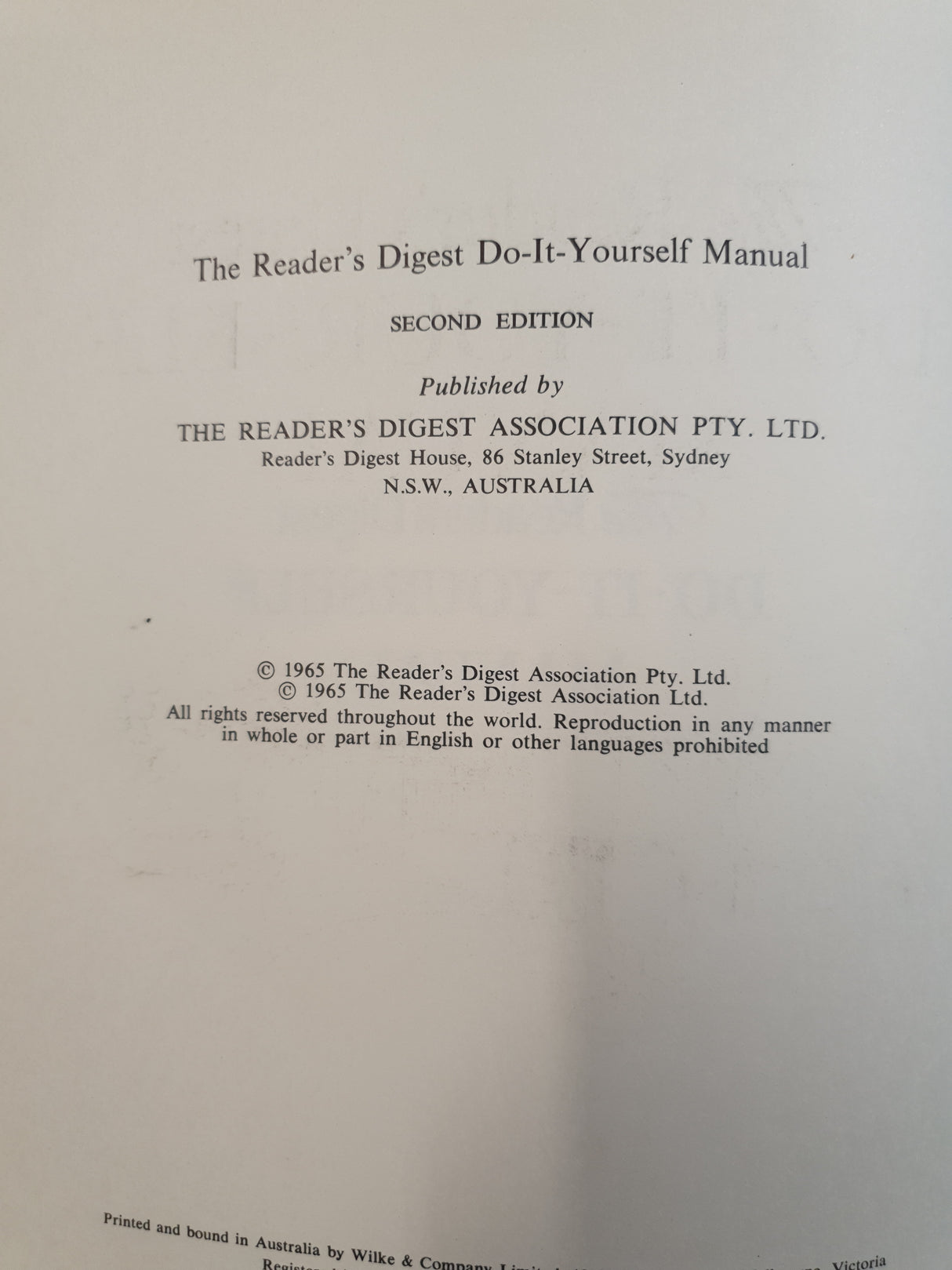 Vintage Reader's Digest Do-It-Yourself Manual