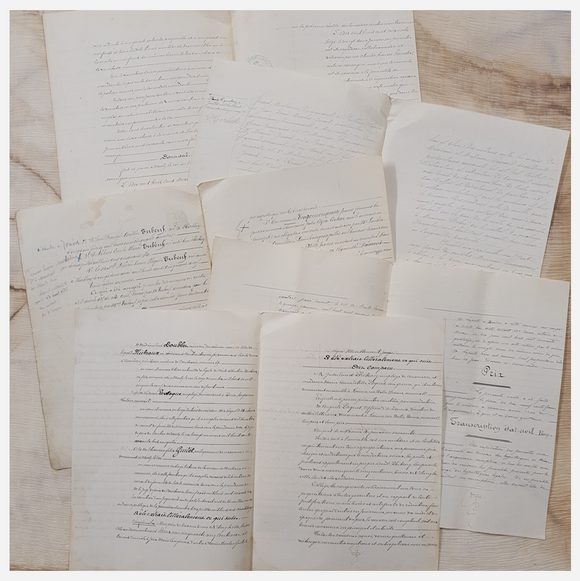 Authentic Vintage French Handwritten Documents Pack - PY