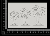 Palm Trees Set - D -  White Chipboard