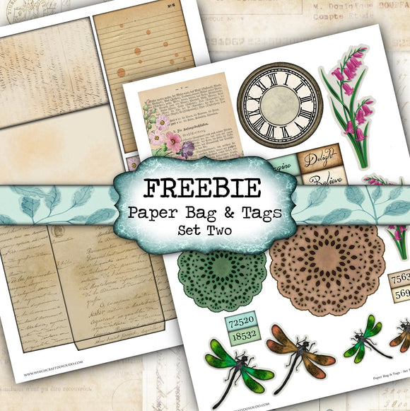 FREEBIE - Paper Bag & Tags - Set Two - DI-10232 - Digital Download