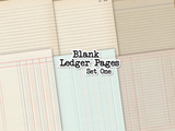 Blank Ledger Pages - Set One - DI-10318 - Digital Download