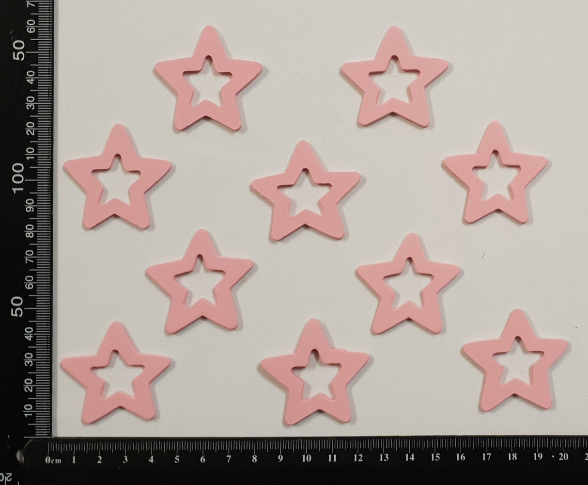 Wooden Stars - Pink