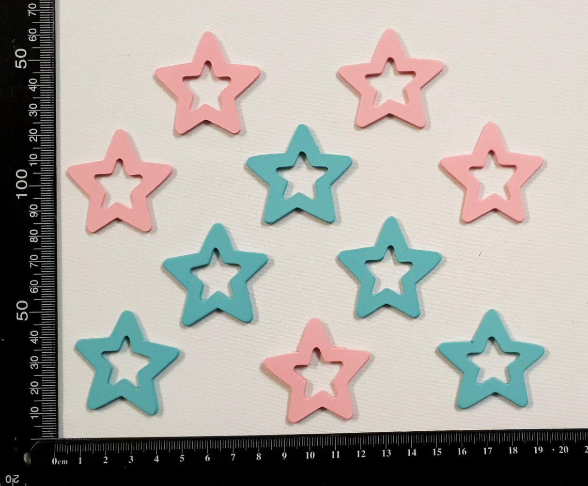 Wooden Stars - Pink & Blue