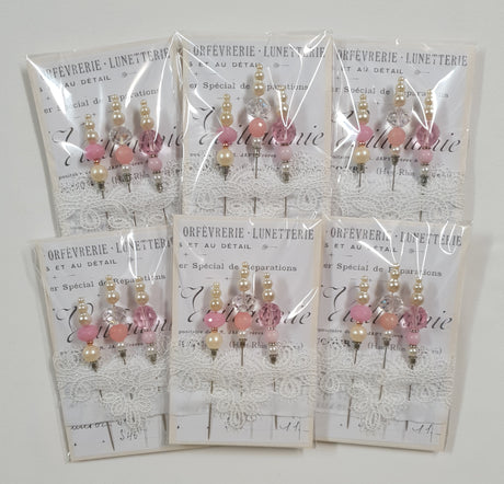 Handmade beaded stick pins - set of 3 - QG