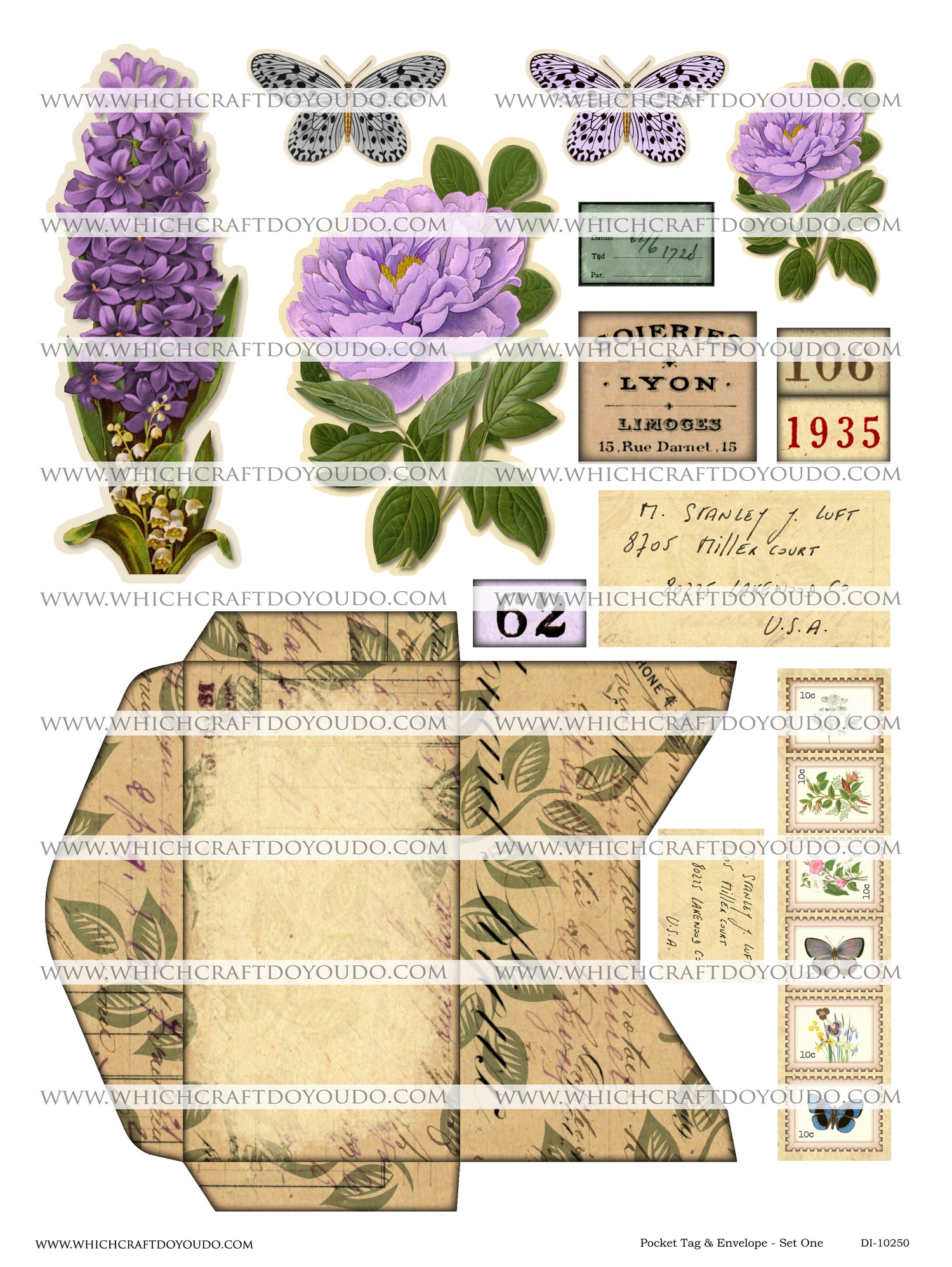 FREEBIE - Pocket Tag & Envelope - Set One - DI-10250 - Digital Download