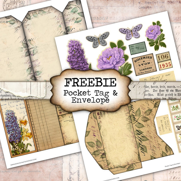 FREEBIE - Pocket Tag & Envelope - Set One - DI-10250 - Digital Download
