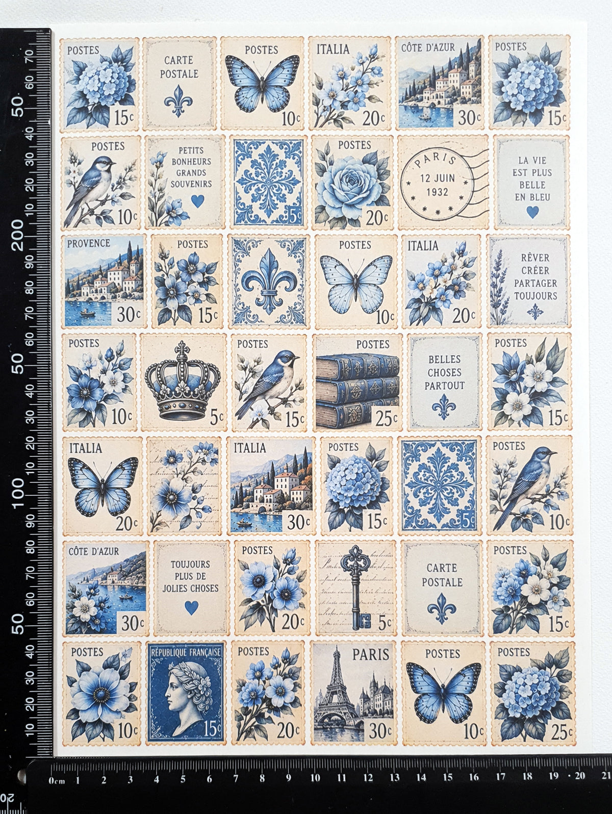 Cut Apart Stickers Sheet - Postage Stamps - VPS-S1