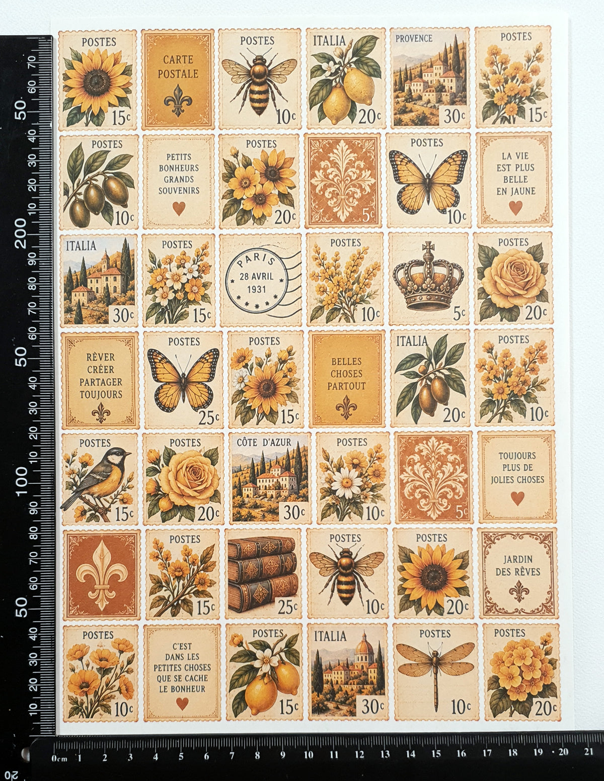 Cut Apart Stickers Sheet - Postage Stamps - VPS-S10