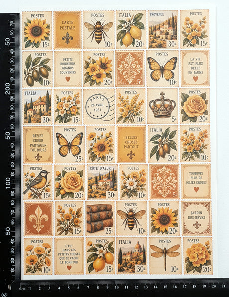 Cut Apart Stickers Sheet - Postage Stamps - VPS-S10