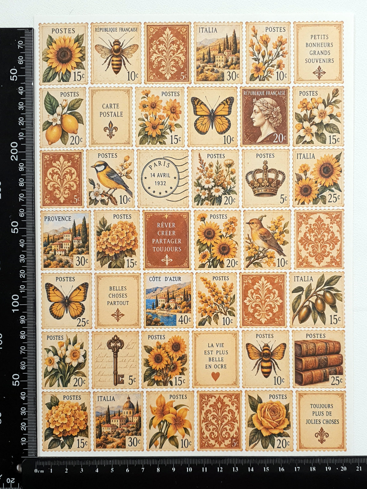 Cut Apart Stickers Sheet - Postage Stamps - VPS-S11