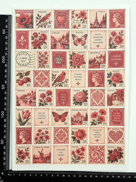 Cut Apart Stickers Sheet - Postage Stamps - VPS-S17
