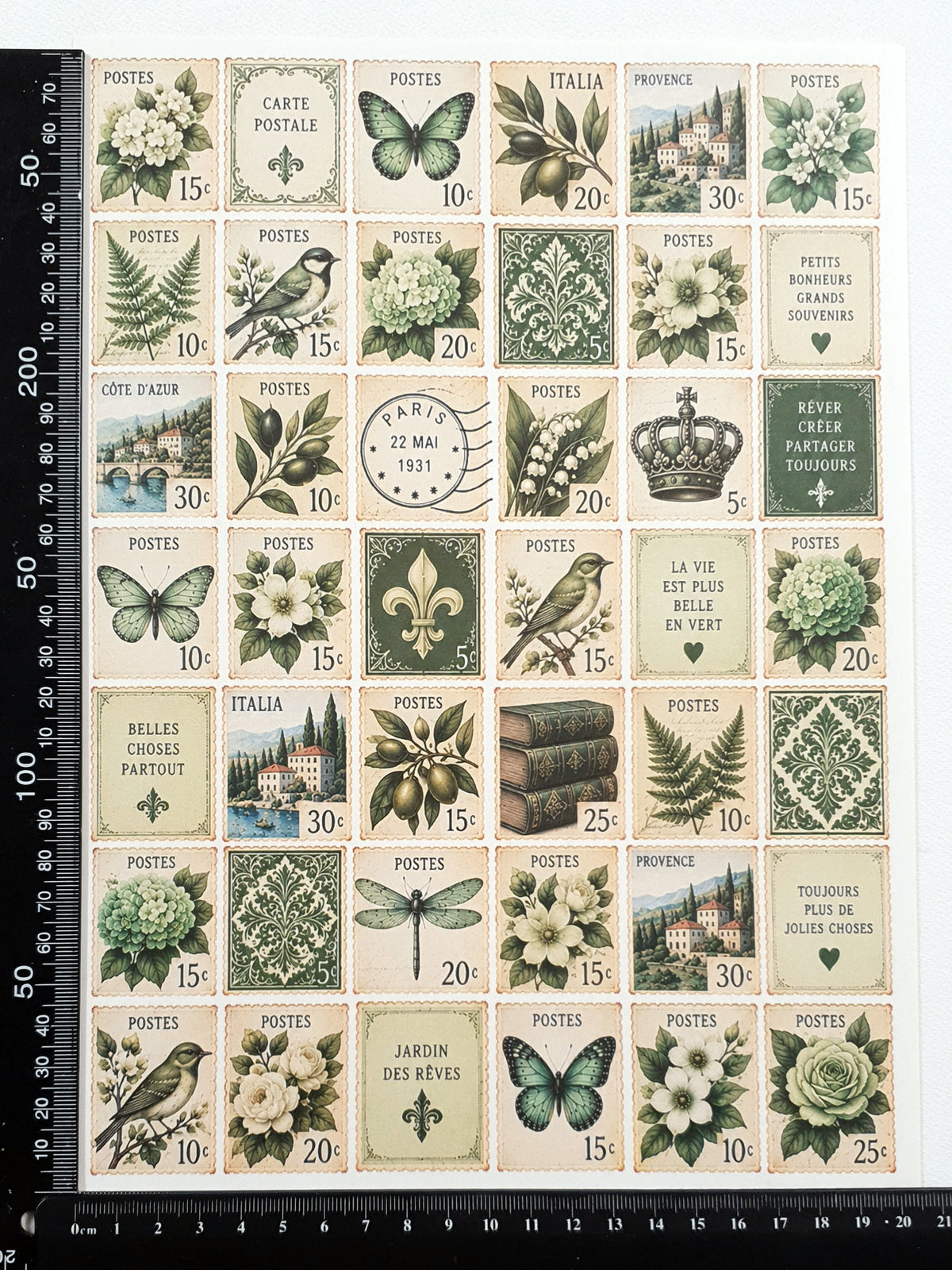 Cut Apart Stickers Sheet - Postage Stamps - VPS-S2