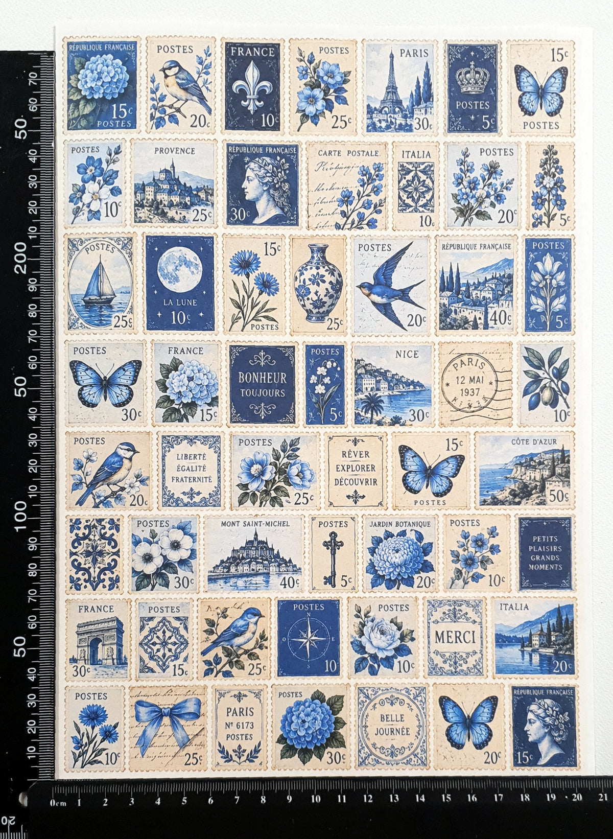 Cut Apart Stickers Sheet - Postage Stamps - VPS-S4