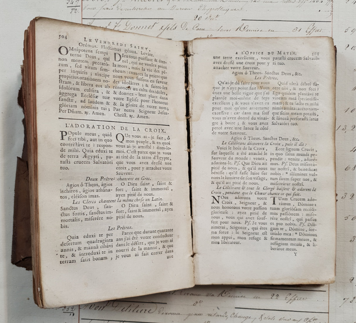 Authentic Antique 1768 French Book - QE