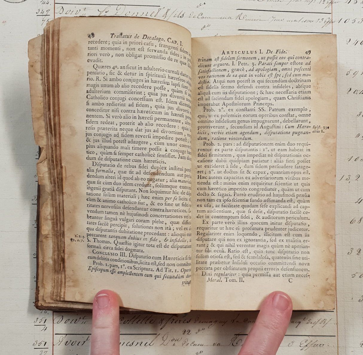 Authentic Antique 1758 French Book - QH