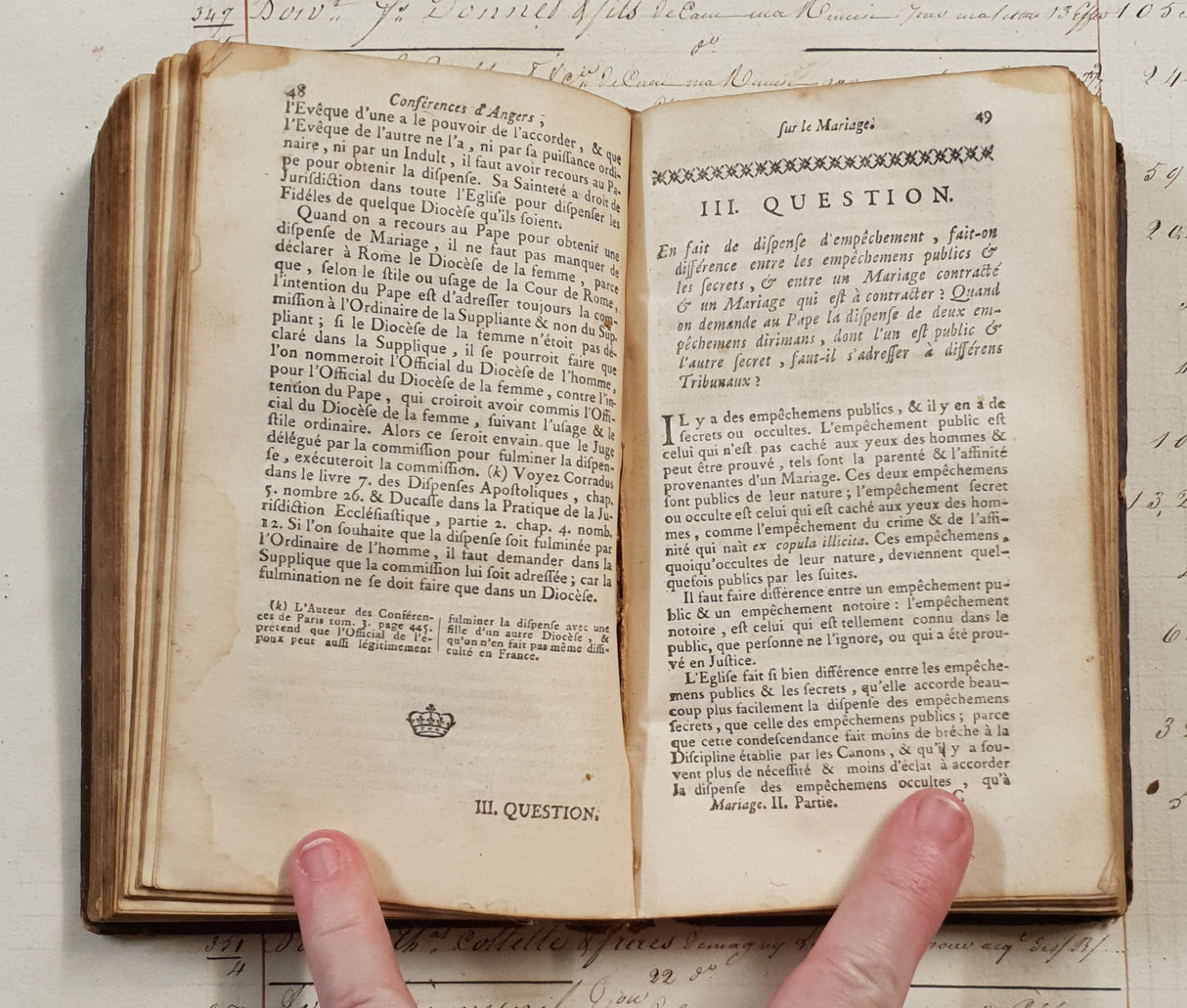 Authentic Antique 1799 French Book - QI