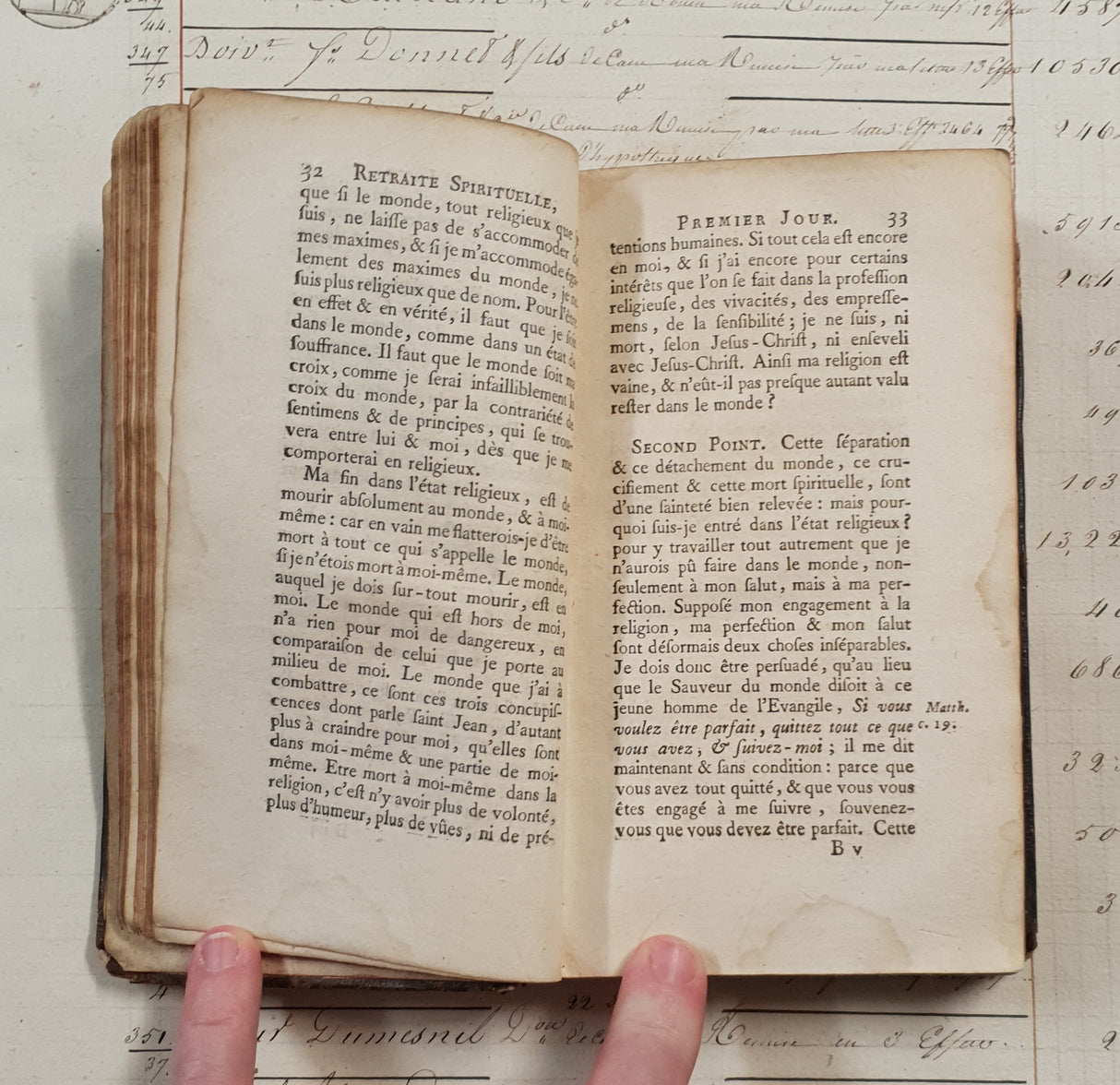 Authentic Antique 1740 French Book - QK