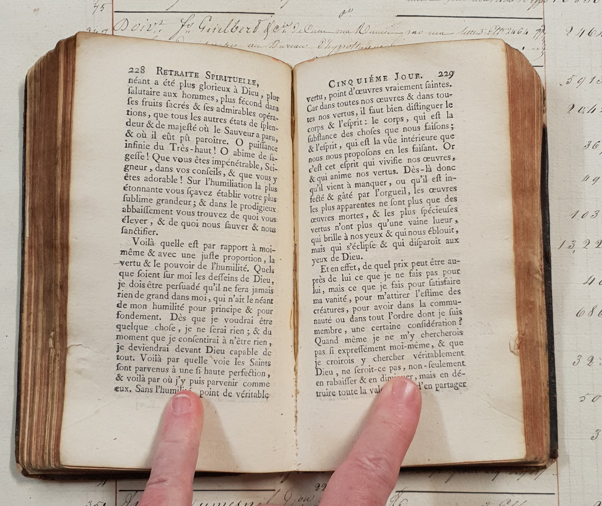 Authentic Antique 1740 French Book - QK